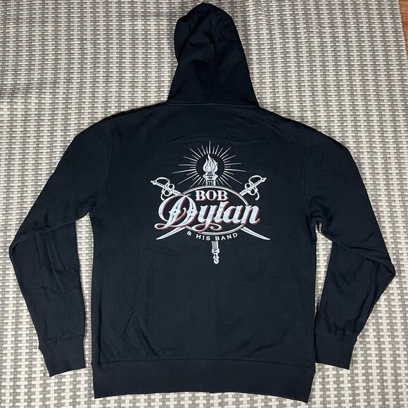Bob Dylan and  His Band Full Zip Up Black Hoodie Men’s Sz XL New - Picture 1 of 5